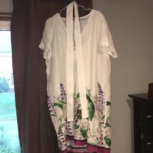 Elena Miro 100% Ramie(fabric) white with floral